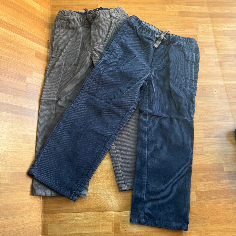 Mini Boden Boys Corduroy Pants Duo - Navy and Gray